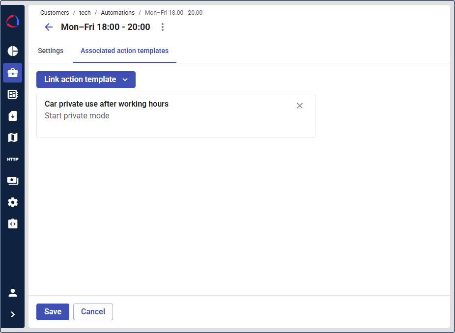 associated actions template